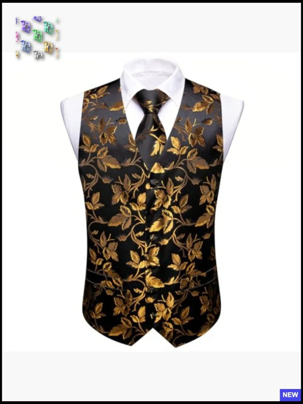 Formal Silk Vest Set Paisley Jacquard Elegant Wedding Groomsmen Classic Fit